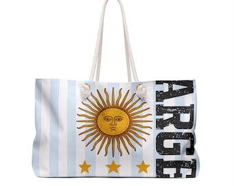 Argentina Weekender Bag Travel Tote Sun of May Sport Bag Argentine Beach Bag Sport Fan Gift Carry On Soccer Duffel
