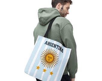 Argentina Tote Bag Argentina Fan Gift Sun of May Tote Argentine Market Bag Argentina Flag Shoulder Bag