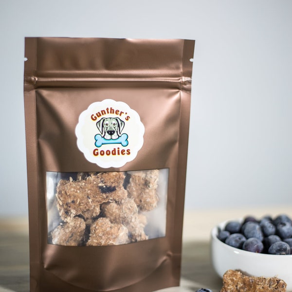 Gourmet Blueberry Beer Grain Dog treats, handmade, small batches, limited ingredients