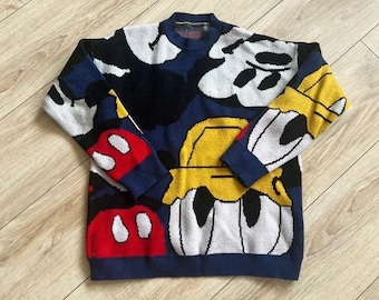 Maglione vintage Disney con blocchi di colore di Topolino