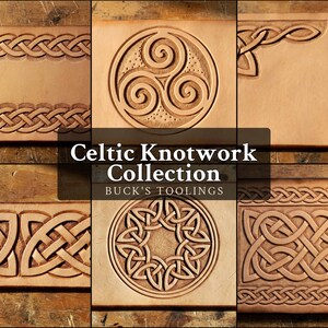 Celtic Knotwork Leather Tooling Patterns PDF, 6 Carving Designs for Belts, Wallets & Journal Covers, Printable Tracing Templates