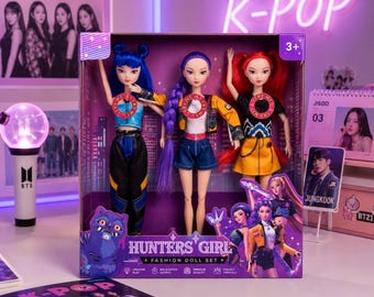 K-Pop Anime Dolls | Warrior Princess Fashion Figures, Set of 3