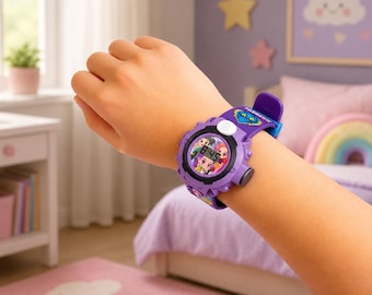 K-Pop Demon Hunter Kids Projector Watch – 24 Cartoon Image Projection Digital Timepiece