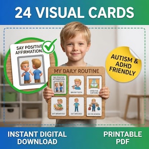 Programma visivo per bambini con ADHD, tabella di routine stampabile, adatta ai bambini autistici (PDF)