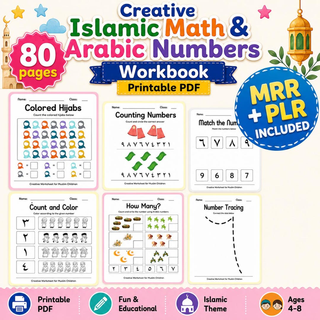 Islamic Mathematics.pdf Islamic Math & Arabic Numbers Workbook PLR MRR | Muslim Homeschool ...