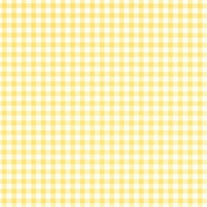 以下が含まれることがあります： 明るい黄色と白のギンガムチェック柄で、小さな正方形が均一に繰り返されるパターンです。このグリッドは、無地の黄色と白の正方形が交互に配置されており、一貫性のある対称的で均等なチェッカーボード状のレイアウトで構成されています。
