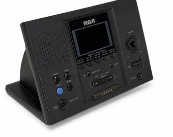 Radiosveglia digitale vintage RCA AM/FM / Doppia sveglia / Funzione snooze / Orologio da comodino / Orologio elettronico nero