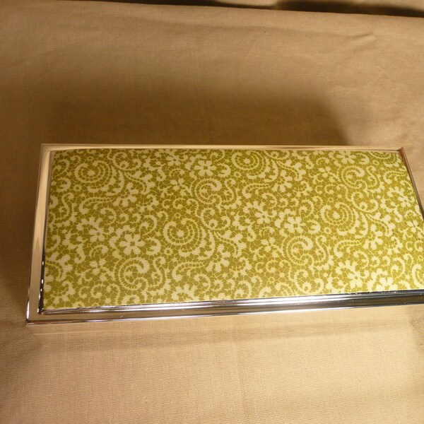 Silver Plate Jewelry Box Lace Small