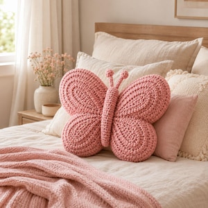 Wzór na szydełkową poduszkę motyla w formacie PDF | Pluszowa poduszka amigurumi | Przyjazne dla początkujących | Natychmiastowe pobranie