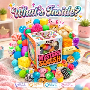Mystery Squishy Blind Box – Willekeurige knuffel voor stressverlichting, zintuiglijk spel en kawaii bureaudecoratie