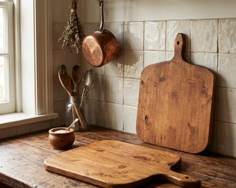 Vintage French Bread Board | Reclaimed Wood Charcuterie Board, Rustic Cheese Serving Platter, Farmhouse Kitchen Decor
