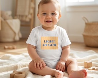 Light of God Infant Tee | Striped Block Letter Baby Shirt