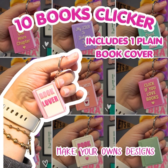 Book Clicker STL Bundle | Bookish Clicker 3D Print Files | Reader Fidget Keychain STL | Book Lover Gift | Digital Download