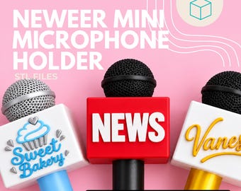 Mini Microphone Holder STL for NEEWER cm28, cm28 Pro, cm26 MX & cm26 Pro | 3D Print Files | Commercial License Included