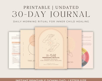 30-Day Morning Ritual Guided Journal for Inner Child Healing (DIGITAL DOWNLOAD PDF)