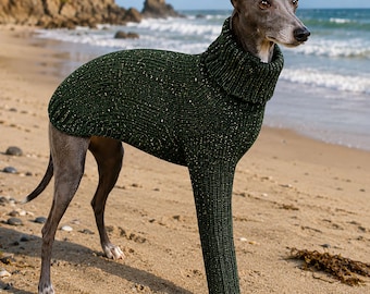 Suéter XL Tripawd Greyhound Sighthound, roupa de tricô para cães amputados com três patas, luxo para cães de três patas.
