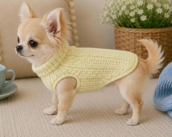 Teacup Chihuahua Hundepullover, XXS Welpen Pullover, Haustier Geschenk, kleine Hunde Kleidung, handgemacht