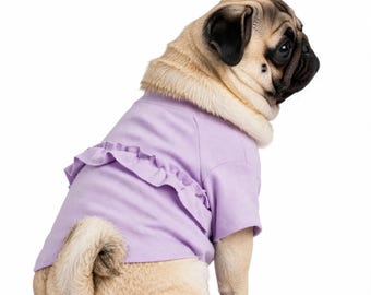 Small Dog Shirt Lavender Jersey Puppy Tee Handmade Tshirt Clothes