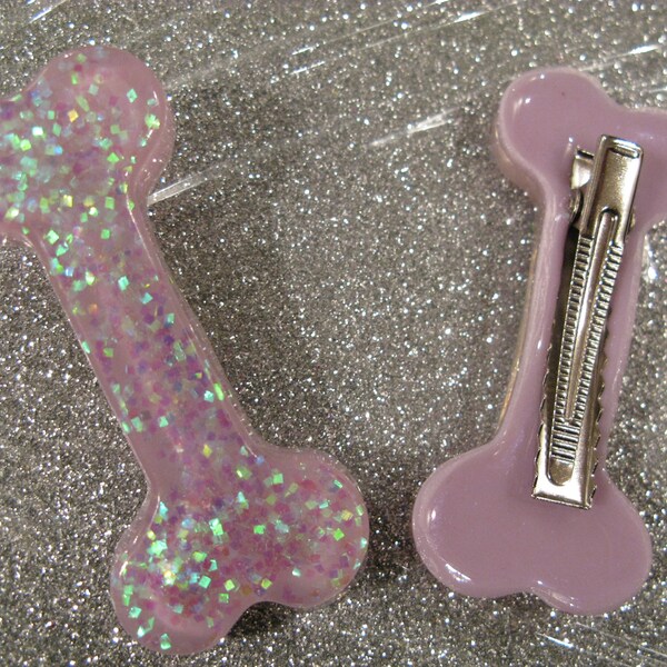 Iridescent Glitter Lavender Bone Clip