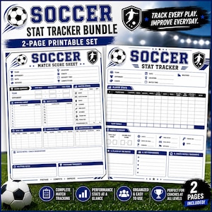 Printbaar voetbalstatistiekenoverzicht | Wedstrijdscoreformulier en spelersstatistiekenlogboek