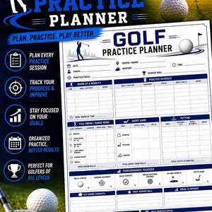 Golf Practice Planner Printable | Swing Notes Tracker and Training Log