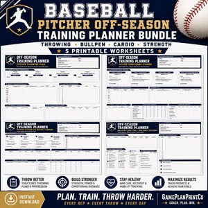 Programma di allenamento fuori stagione per lanciatori di baseball, con esercizi di lancio, bullpen, cardio e potenziamento muscolare.
