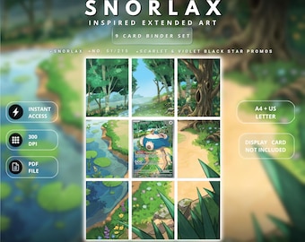 Snorlax 51 Inspired Extended binder art| Forest Sanctuary Binder Art | Digital Download