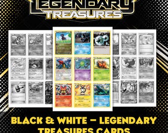 BW Legendary Treasures Binder Placeholders | Colored + B&W Versions + Checklist | Pokémon TCG Digital Download