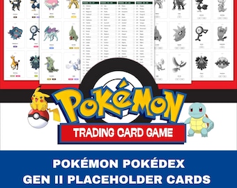 Pokémon National Pokédex: Generation 2 Printable Binder Pages & Placeholders