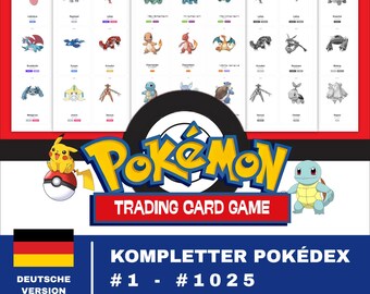 National Pokedex Placeholders German Names | Deutsch Printable Pokemon Binder Inserts | All 1025 Pokemon Pages