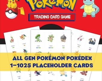 Complete Pokédex Printable Binder Placeholders + Checklist (Digital Download)