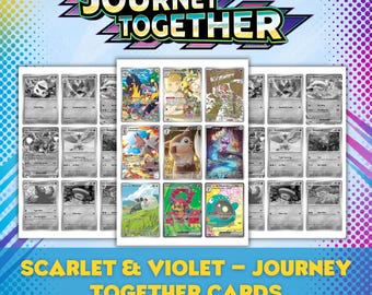 Scarlet & Violet: Journey Together Placeholders, Printable Master Set, Pokemon Binder Inserts + Checklist