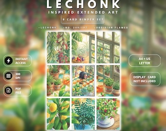 Lechonk 209/197 Extended Art for Binder | Cozy Garden Cottage Display | Digital Download
