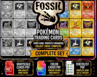 Base: Fossil Printable Master and Complete Set Binder Placeholders + Checklist (Digital Download)