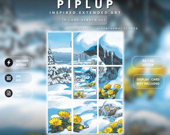Piplup 98/94 Inspired Extended Art for Binder | Snowy Mountain TCG Binder Display | Digital Download
