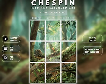Chespin 87/86 Inspired Extended Art for Binder | Forest TCG Binder Display | Digital Download