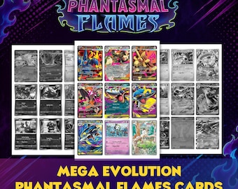 Mega Evolution: Phantasmal Flames Set Printable Complete Set Binder Placeholders + Checklist (Digital Download)
