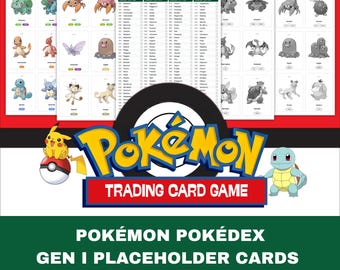 Pokémon National Pokédex: Generation 1 Printable Binder Pages & Placeholders