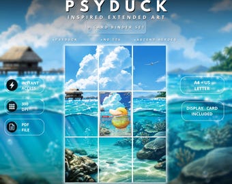 Psyduck 226/217 Inspired Extended Art for Binder | Ocean TCG Binder Display | Digital Download