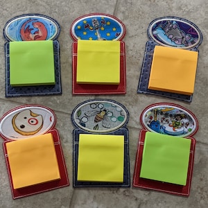 Oval Applique Sticky Post It Note Holder