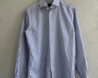 Ermenegildo Zegna blauw gestreept overhemd voor heren