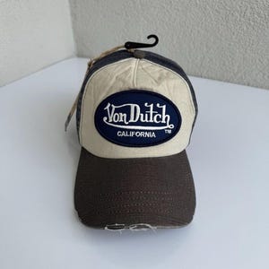 Von Dutch California Trucker Cap Disteressed Brown Cream Y2K Bild 1