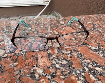 Vintage Okia kattglasögon svart titan