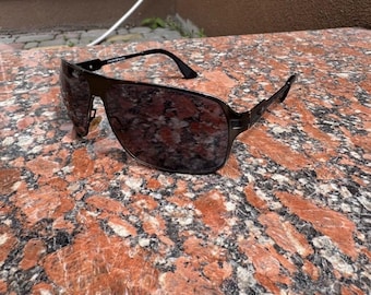 Emporia Armani Sonnenbrille Shield Schwarz Wraparound