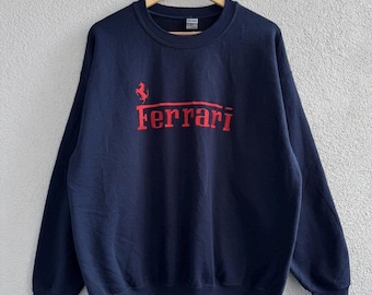 Ferrari Vintage Racing Team Crewneck Red Logo Oversized
