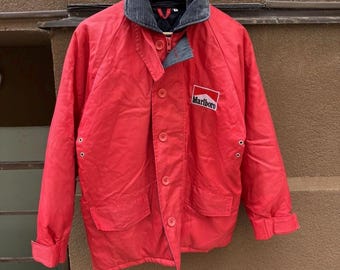 Vintage Marlboro Red Racing Jacket Insulated Coat Size S