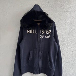Faux Fur Zip Hoodie Hollister - Etsy