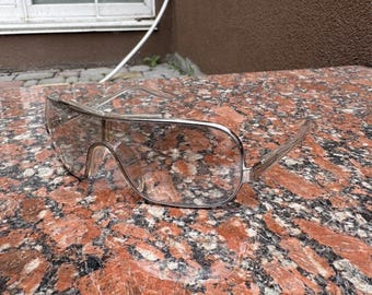 Vogue Oversized Shield Sonnenbrille Transparent Grau Y2K