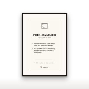 Programmer Definition Print | Funny Coder Wall Art (Digital Download)