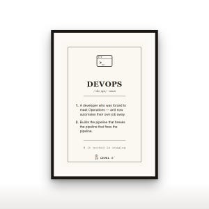 DevOps Definition Print | Funny Engineer Wall Art | DevOps Gift Printable | Tech Office Decor | Instant Download